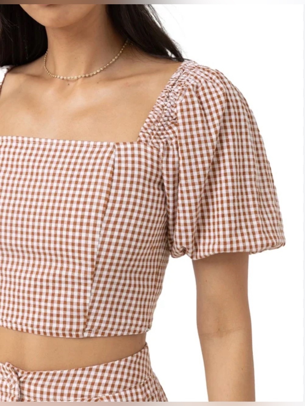 The Rhythm Lola Check Short Sleeve Top